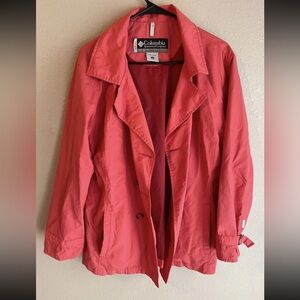 Columbia Women’s Coral Pink Button Down Nylon Jacket LG